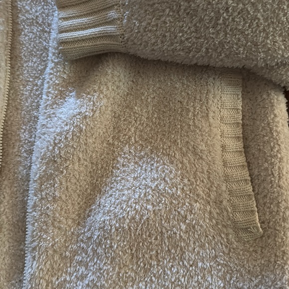 AERIE. Sweater jacket with zipper and pockets. Large. Cream. - Picture 3 of 4